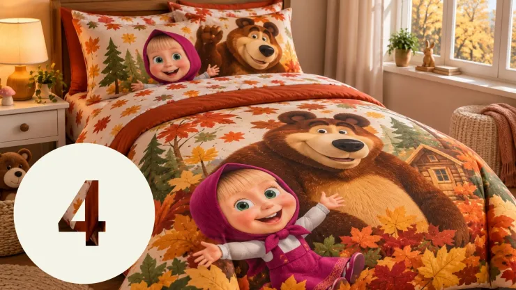 4 sets de colchas de Masha y el Oso, para que los niños reciban la temporada de otoño del 2026