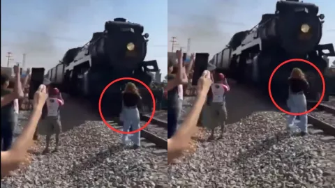 VIDEO: ¡Por poco! Otra mujer estuvo a punto de ser arrollada por el tren La Emperatriz