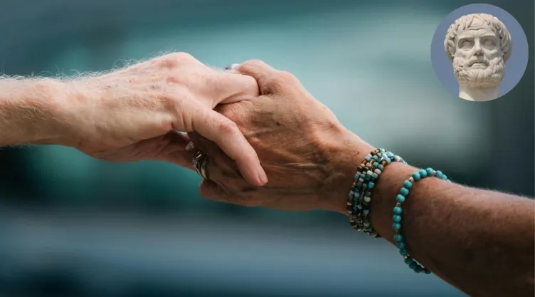 Aristóteles, filósofo griego La amabilidad es la mitad de la felicidad.jpg