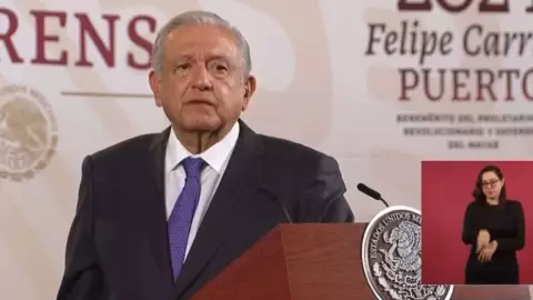 Andrés Manuel López Obrador en su conferencia de prensa