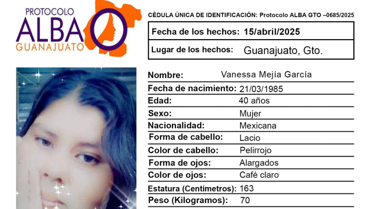 Desaparecidos Guanajuato ¿Quién es Vanessa Mejía García y qué sabemos de su desaparición en Guanajuato.png
