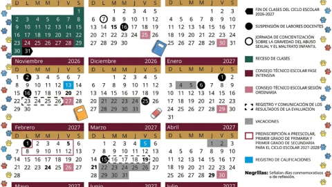Calendario escolar SEP 2026 Bluey