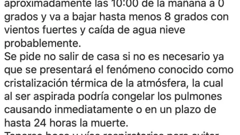 El falso fen&oacute;meno de la cristalizaci&oacute;n t&eacute;rmica de la atm&oacute;sfera.