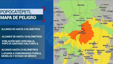 ¿Qué zonas se verían afectadas si el Popo hace erupción?