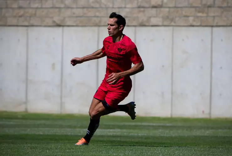 Augusto Solari entrenado con el Atlas