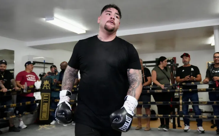 Andy Ruiz en entrenamiento para pelea ante Luis Ortiz