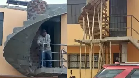 Viral Construyen escalera de caracol al revés, no tiene salida