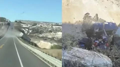 VIDEO: Así tráiler cayó en barranco sobre la carretera Cuacnopalan–Oaxaca; conductor sobrevivió