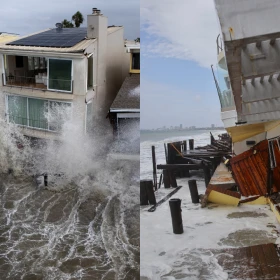 Así impactó la tormenta tropical “Rachel” en California, Estados Unidos: Olas de hasta 2 metros golpearon casas en las costas | VIDEOS