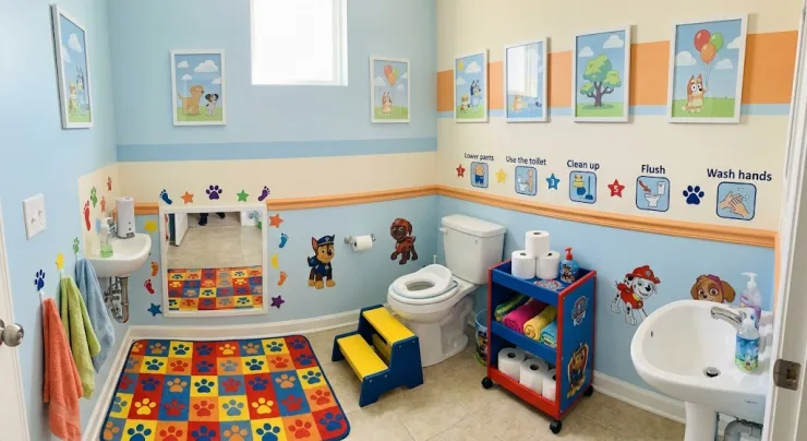 Niños ir solos al baño Paw Patrol Bluey