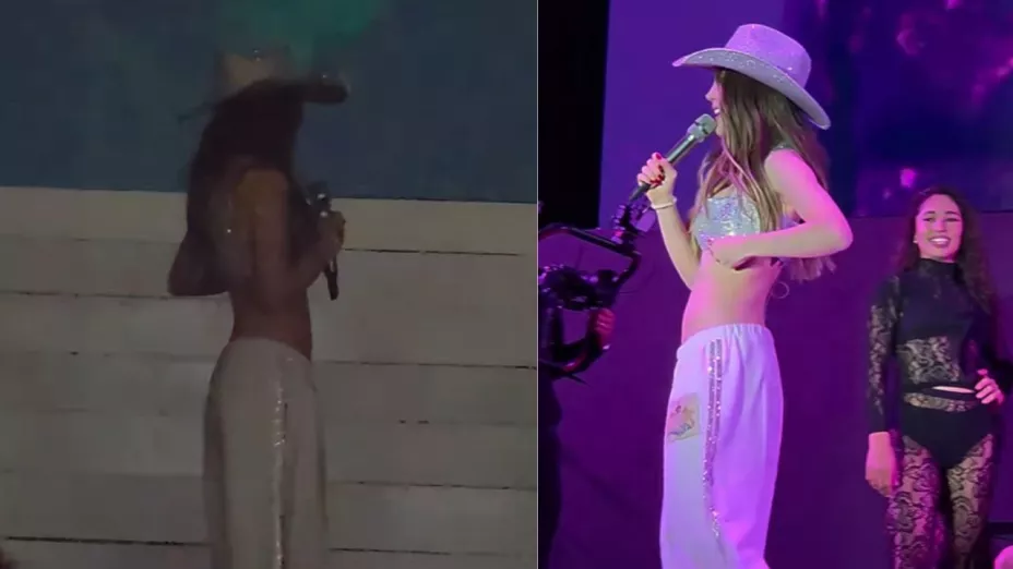 Belinda sufre percance de vestuario en Querétaro 2025 | VIDEO