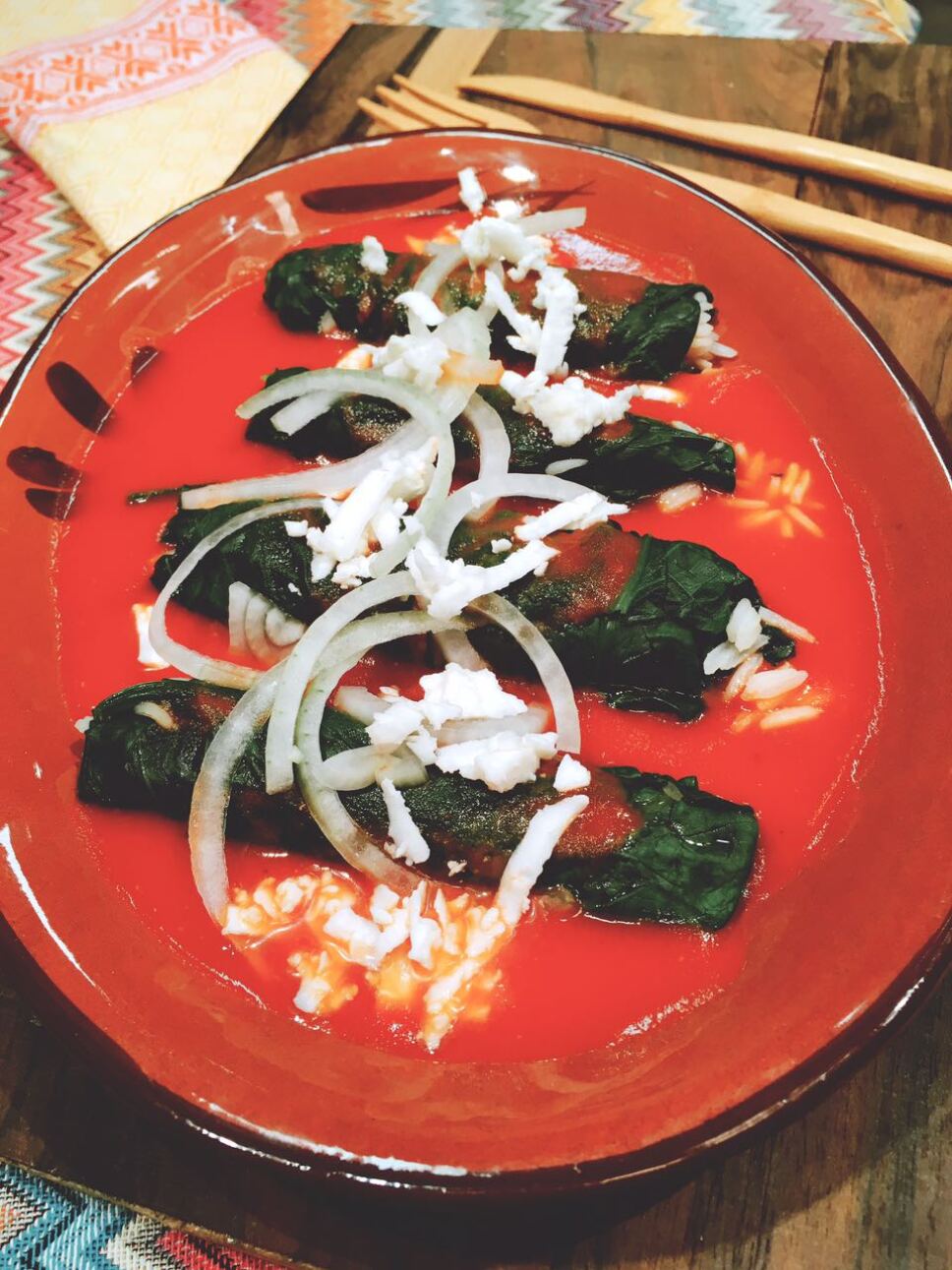 Tacos de espinaca
