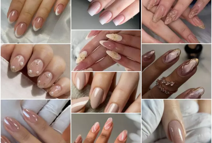 uñas nude almendrada diseños