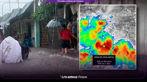 Alerta meteorológica: Baja presión con potencial ciclónico al sur de Chiapas.