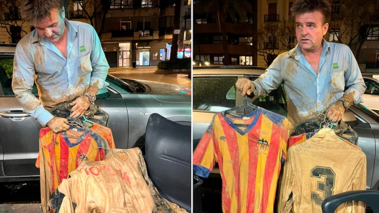 Hincha rescata colección de camisetas del Valencia C.F.