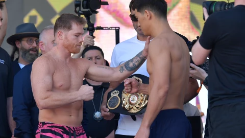 Boxeo 2022 Saul - Canelo- Alvarez (MEX) vs Dmitry Bivol (RUS) - Weigh-in ceremony