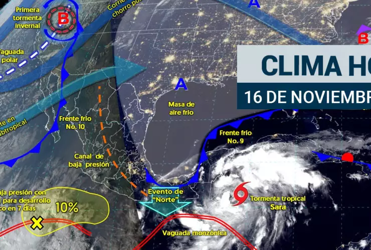 México se prepara para la primera tormenta invernal: Esto indica el pronóstico del clima para el 16 de noviembre