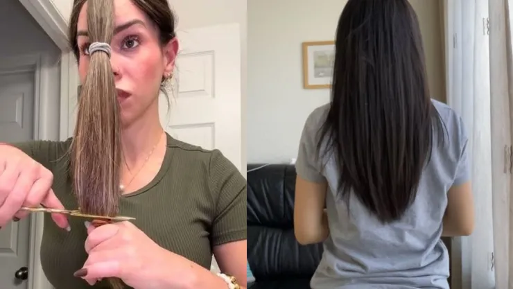 ¿Cómo hacer un corte de cabello casero en capas V-Cut usando el truco de las dos coletas?