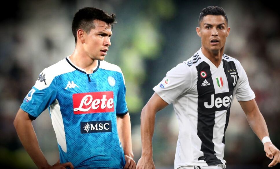 Hirving Lozano y Cristiano Ronaldo