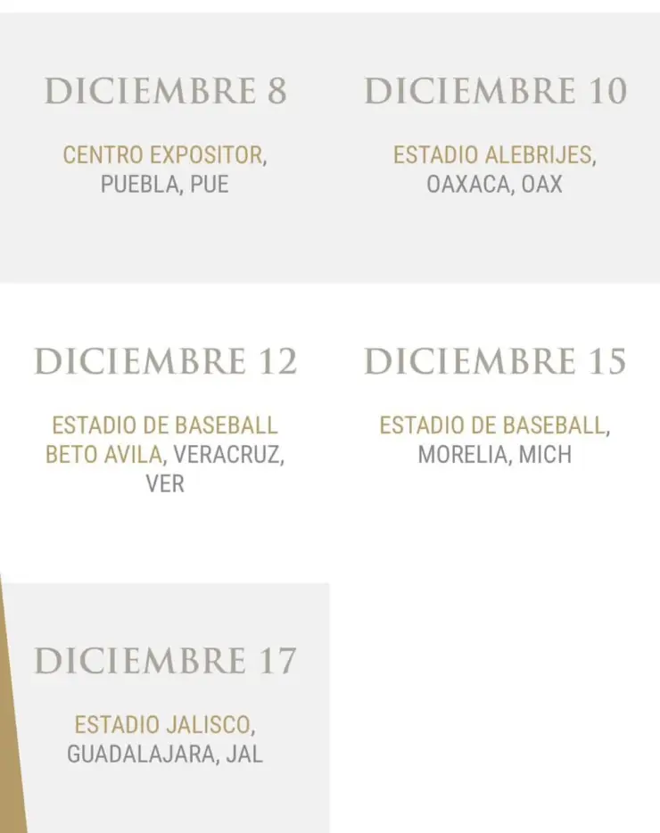 Estadios y fechas de la gira de Luis Miguel en 2023