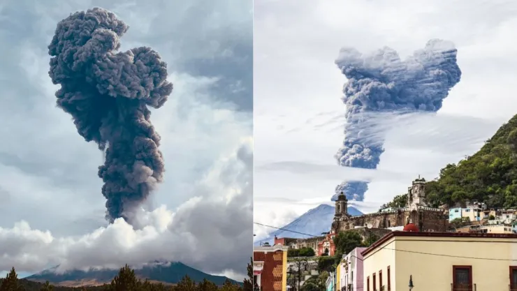 Así despertó el volcán Popocatépetl este sábado 14 de octubre