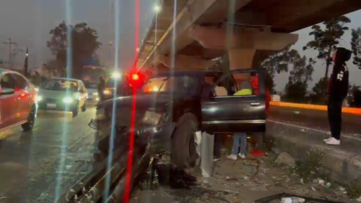 Tráfico autopista México-Puebla HOY 12 de febrero tras choque