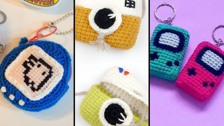 Ideas de crochet de Tamagotchi, Polly Pocket y Furby para guardar tus audífonos