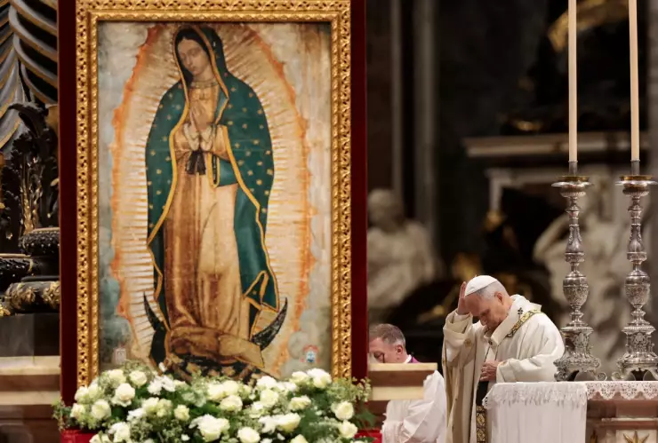 El papa León XIV en misa ante la Virgen de Guadalupe