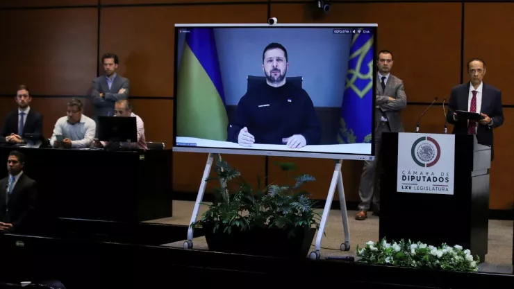 Zelenski da discurso en la Cámara de Diputados