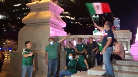 Festejos en el Ángel de la Independencia