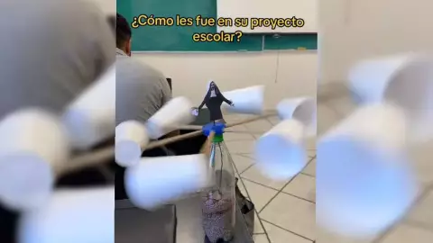 Monja viral de TikTok inspira a alumno en proyecto escolar y saca 10