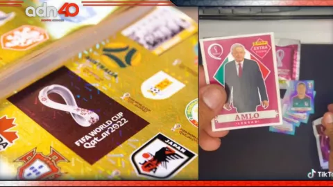 Estampa de AMLO para álbum Panini de Qatar 2022