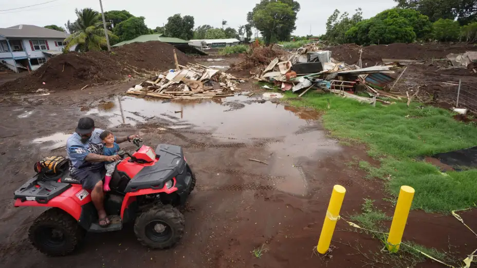 Casa destruida por el paso del huracán Lala en Hawái.