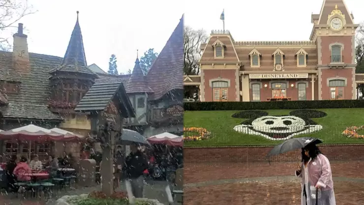 VIDEO Elsa eres tú Por primera vez en años, nevó en Disneyland