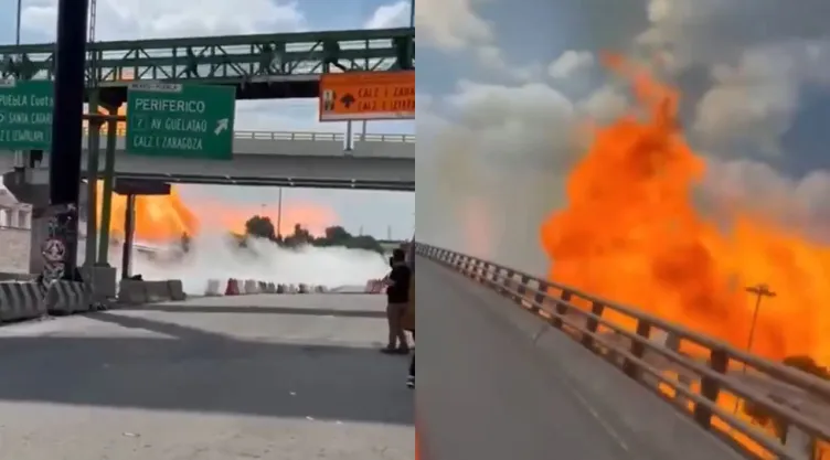 Explosión de una pipa en el puente de la Concordia.