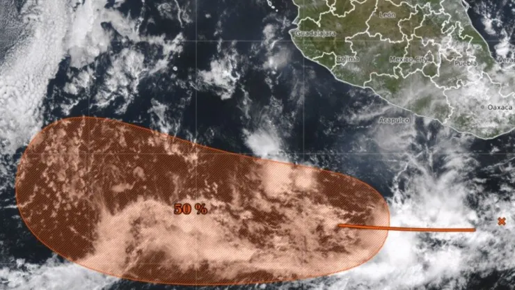 Zona de baja presión en el Pacífico