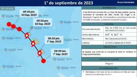 SMN Se forma la depresión trocical 12 en el Atlántico