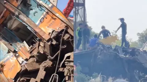 VIDEO ¡IMÁGENES SENSIBLES! Así quedó la zona donde cayó una grúa sobre un tren de pasajeros en Tailandia