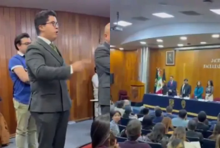 estudiante de la unam encara hugo aguilar