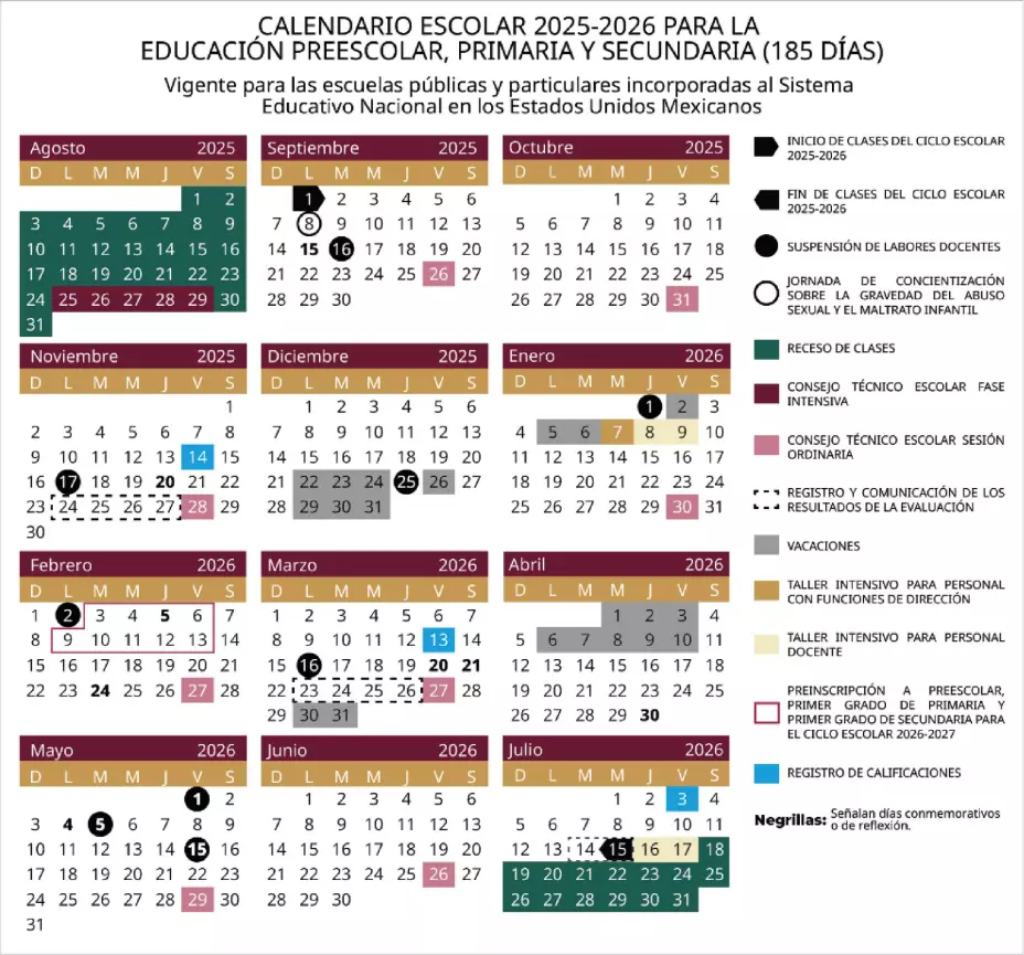 Calendario escolar 2025-2026
