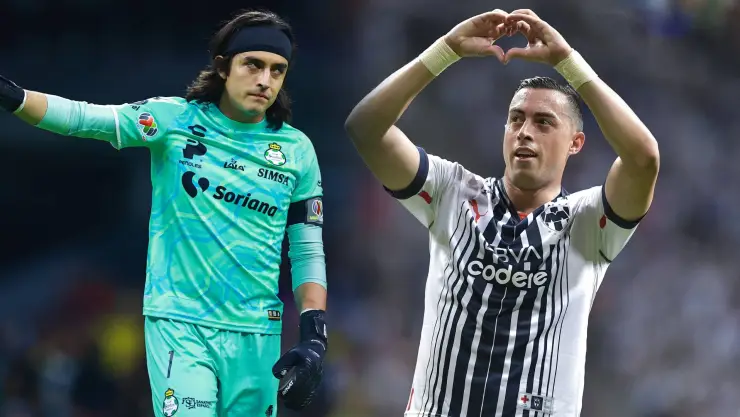 Carlos Acevedo y Rogelio Funes Mori previo al Santos vs Monterrey