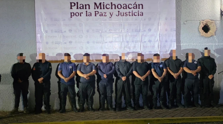 Policías de Ecuandureo detenidos por nexos con CJNG