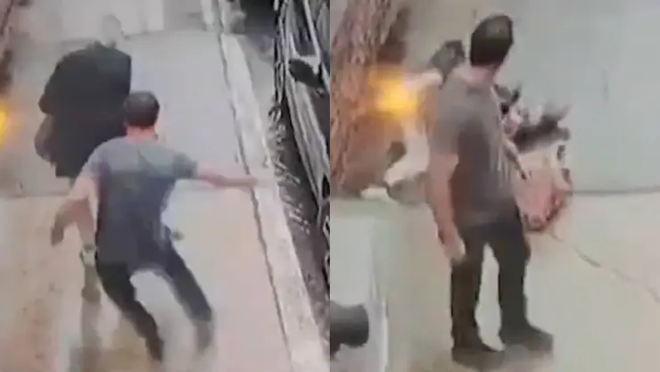 Sujeto patea a indigente en Morelia