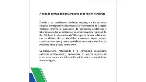 suspension de clases uv.