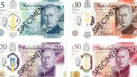 Revelan billetes con la imagen del Rey Carlos III