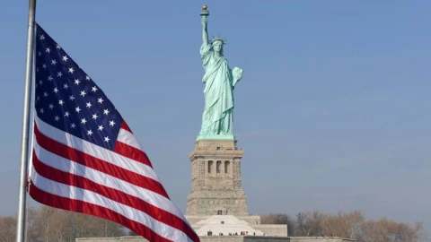 La estatua de la Libertad en Nueva York, Estados Unidos
