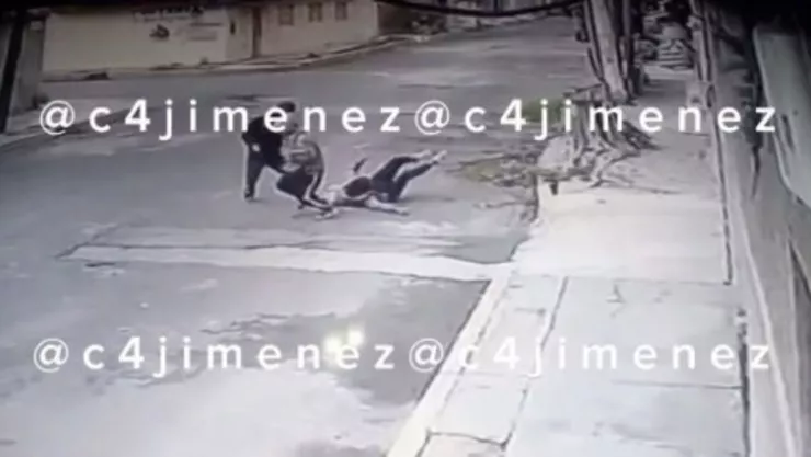 Dos ladrones azotan contra el piso y golpean a una mujer