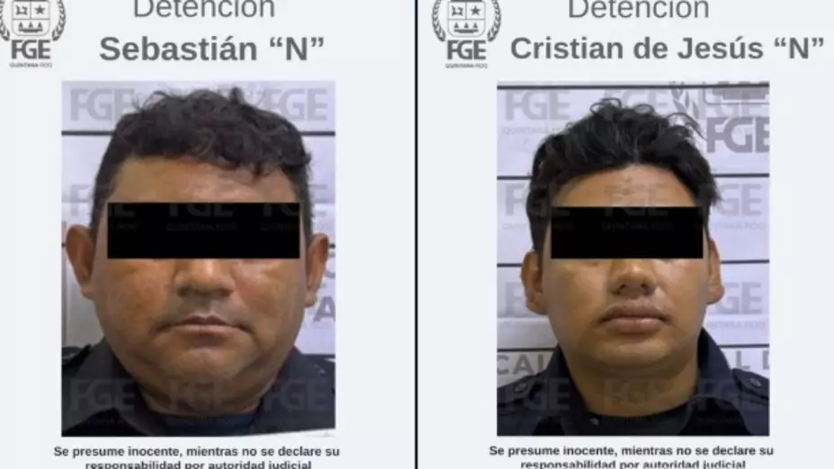 Pidió comida, reclamó por mal servicio, llegaron policías y lo matan de un tiro en Cozumel; agentes ya fueron detenidos. En la imagen se observa a los uniformados que fueron capturados por abuso de autoridad en Quintana Roo