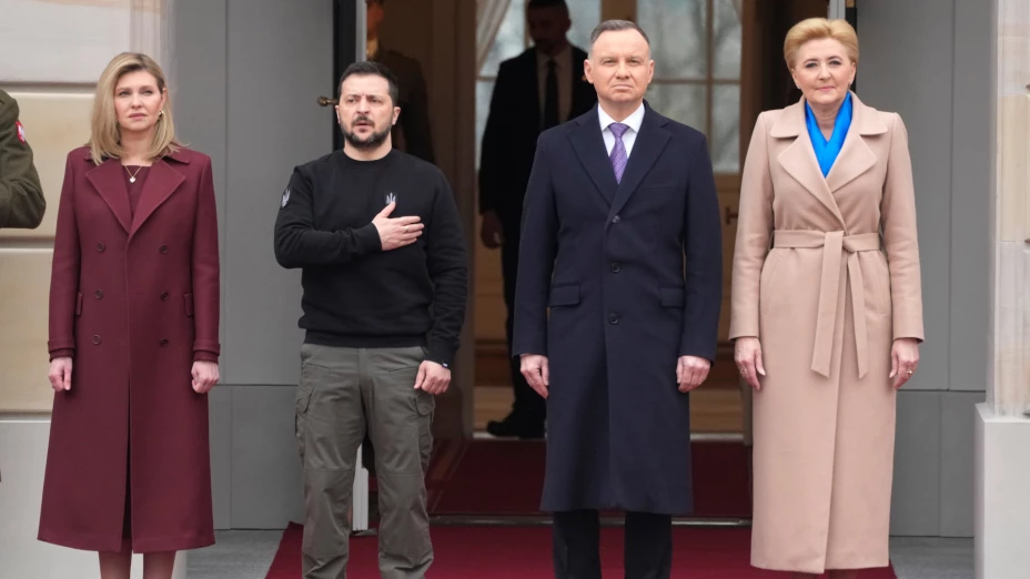 Los presidentes de Ucrania, Volodymyr Zelenskyy, y de Polonia, Andrzej Duda.