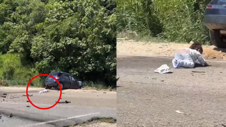 Bebé es rescatado tras accidente en carretera de Bolivia; testigos lo encuentran gateando en el asfalto.png